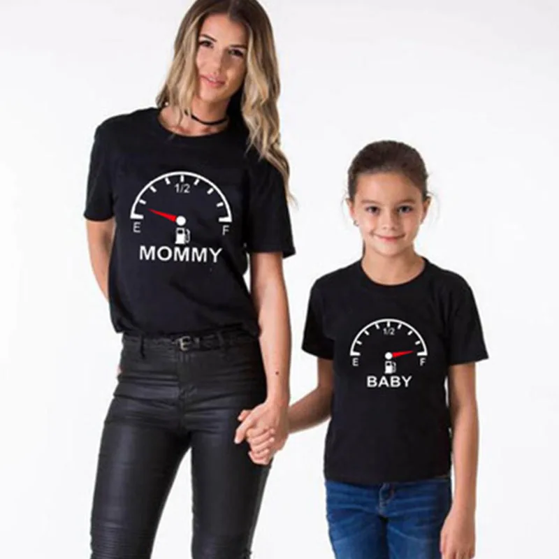Летняя семейная футболка с коротким рукавом принтом для отца мамы