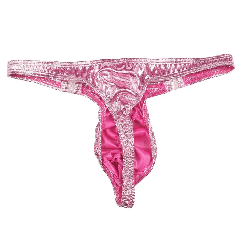 Трусы-стринги мужские блестящие с низкой посадкой купальные трусы рюшами