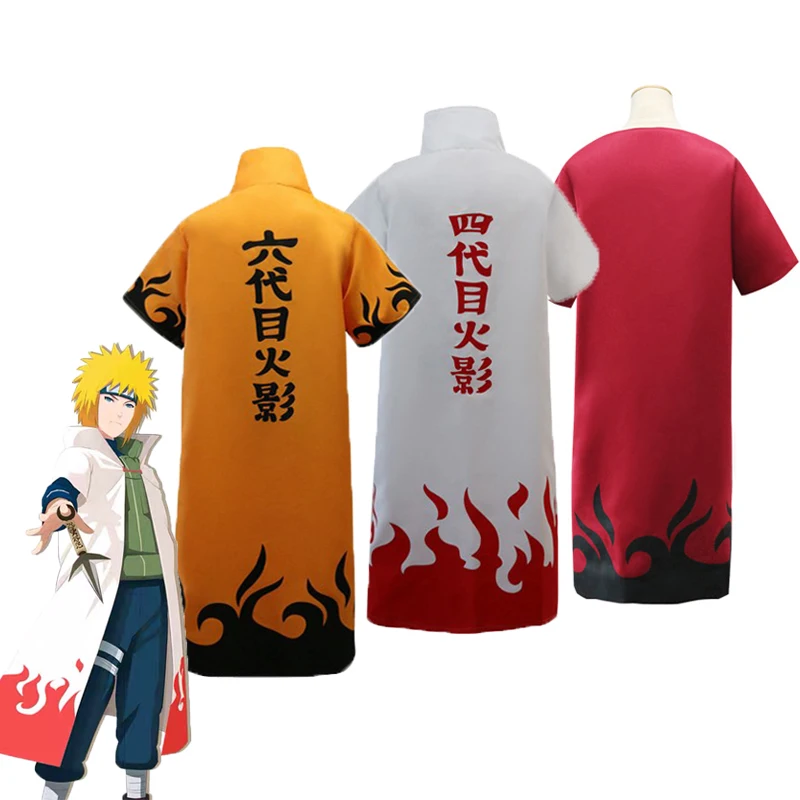 Намикадзэ Минато Плащ Аниме Костюм для косплея Наруто Yondaime Хокаге белая накидка