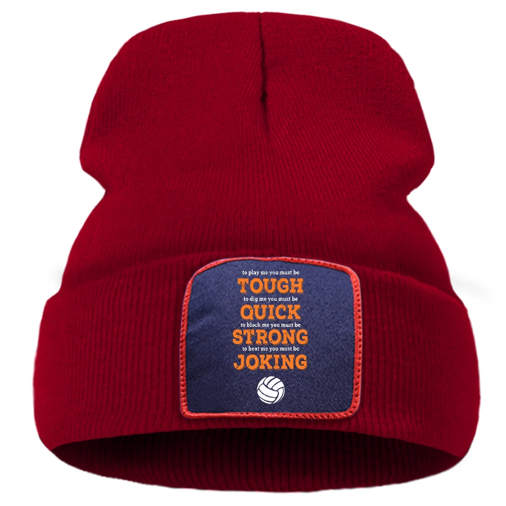 

Haikyuu Japan Anime Hat Tough Quick Strong Joking Mens Beanie Caps Knitting Kpop Warm Winter Hats For Women Balaclava Unisex