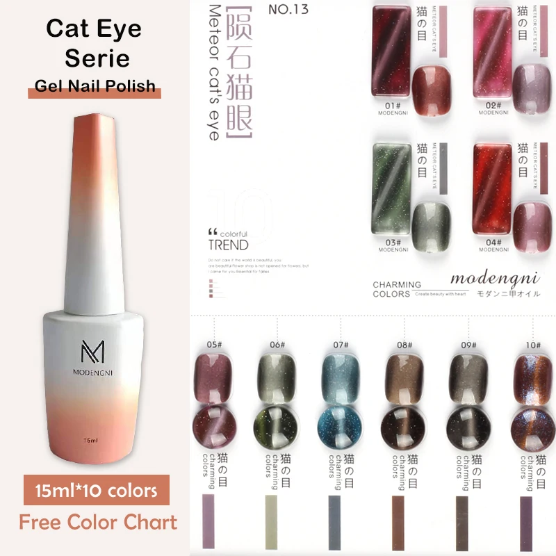 

10 Цвета набор гель-лаков для ногтей солнцезащитные очки "кошачий глаз" Серия все для маникюра грунтовка Гель-лак для ногтей УФ-светодиодный ...