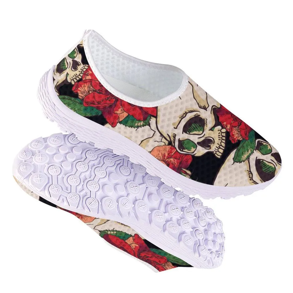Кроссовки ELVISWORDS летние сетчатые с рисунком черепа весенняя женская обувь 2020 |