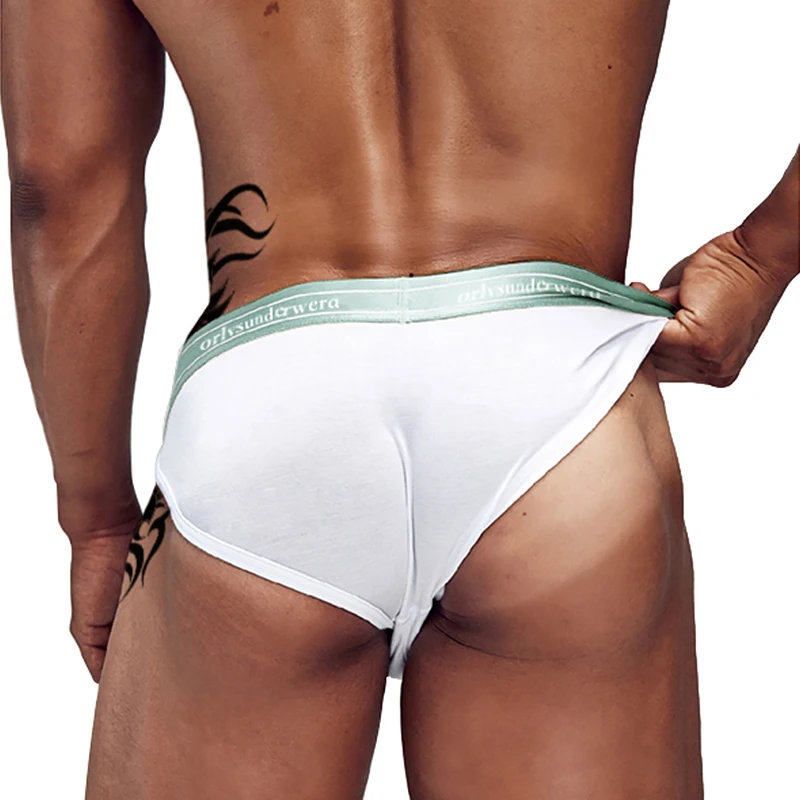 

ORLVS Sexy Men's Underpants Cotton Men Briefs U Convex Breathable Gay Man Slip Panties Brief Bikini Lingerie Underwear OR6221