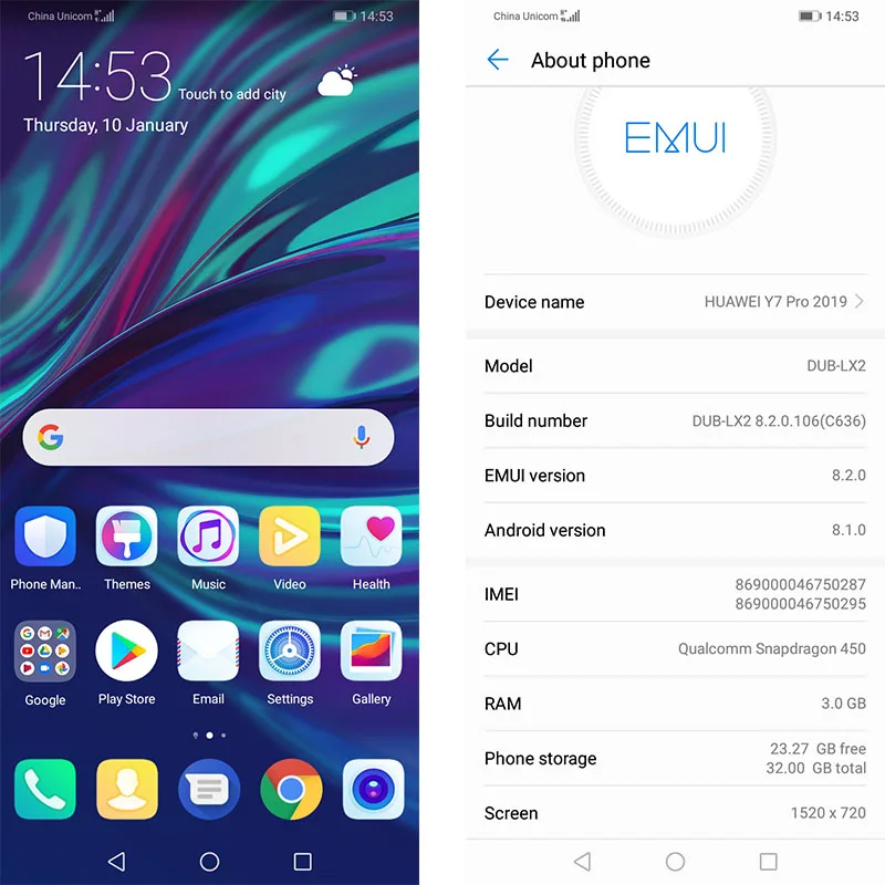 Глобальная прошивка HuaWei Enjoy 9 Y7 Pro 2019 4 аппарат не привязан к оператору сотовой