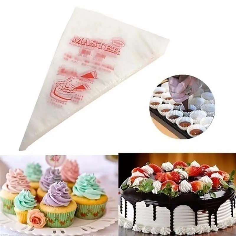 

100PCs/set Disposable Pastry Bags Cake Decoration Kitchen Icing Food Preparation Bags Cup Cake Piping Tools For Baking