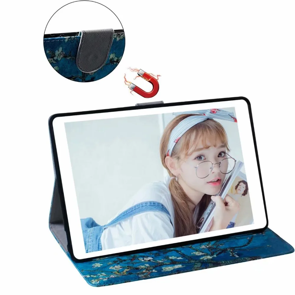 Чехол для планшета для Samsung Galaxy Tab S6 T860 T865 SM-T860 SM-T865 10,5 дюймов модный цветной рисунок кожаный чехол-подставка, петля+ подставка для ручек