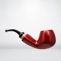 lubinski business red sandalwood bent straight style pipe wood tobacco pipe decoration solid wood pipe new