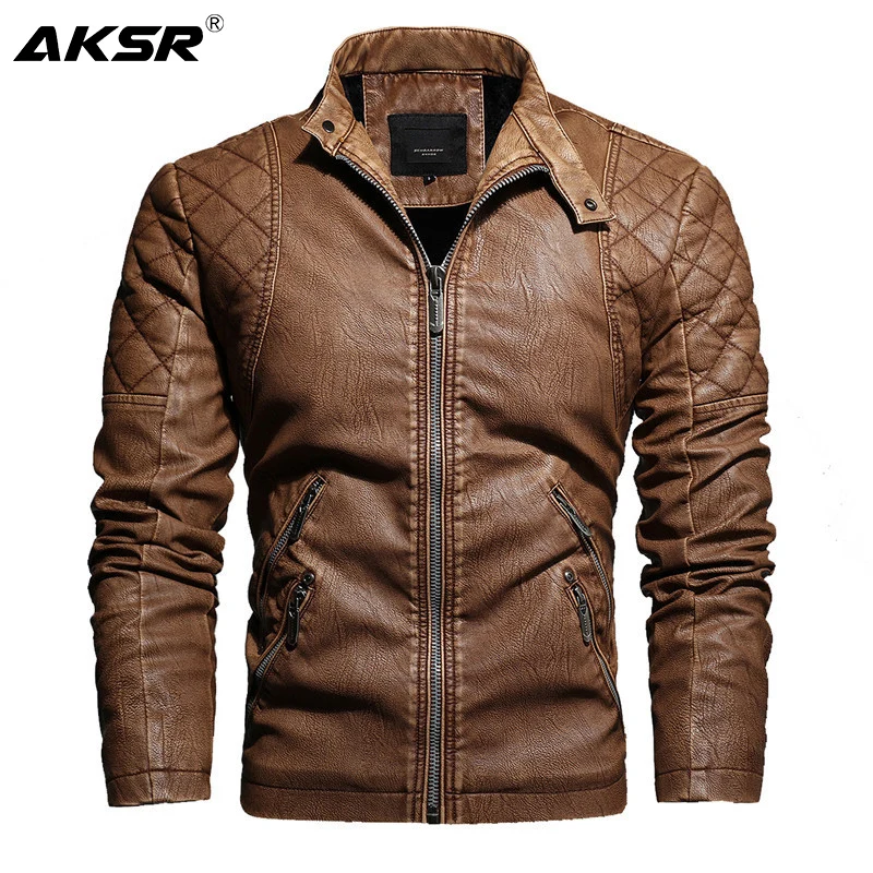 Модная мужская куртка из искусственной кожи с бархатной - Цена: 5453.19