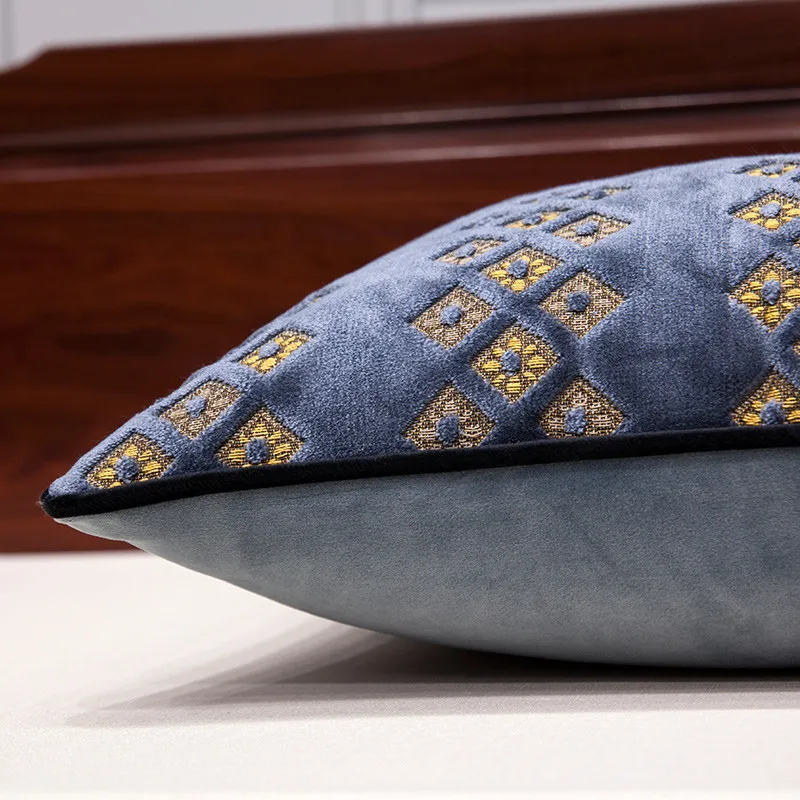 3D укороченный ворс Голубая Подушка углы столов Housse De Coussin рождественские