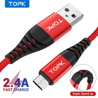 topk an42 micro usb cable nylon braid data cable mobile phone cables for samsung galaxy s7 edge s6 xiaomi redmi note 5
