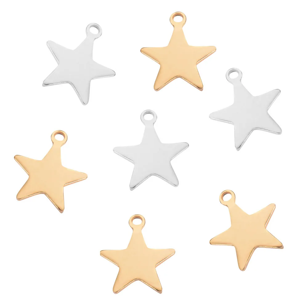 Пустые этикетки из нержавеющей стали 50 шт./лот маленькая звезда подвеска сделай