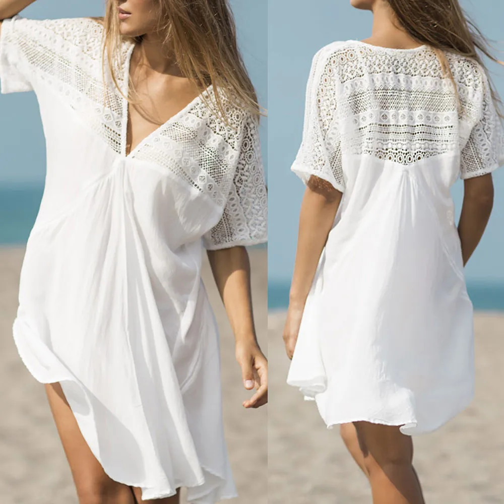 Женское хлопковое пляжное кимоно однотонный длинный кардиган блузка верхняя