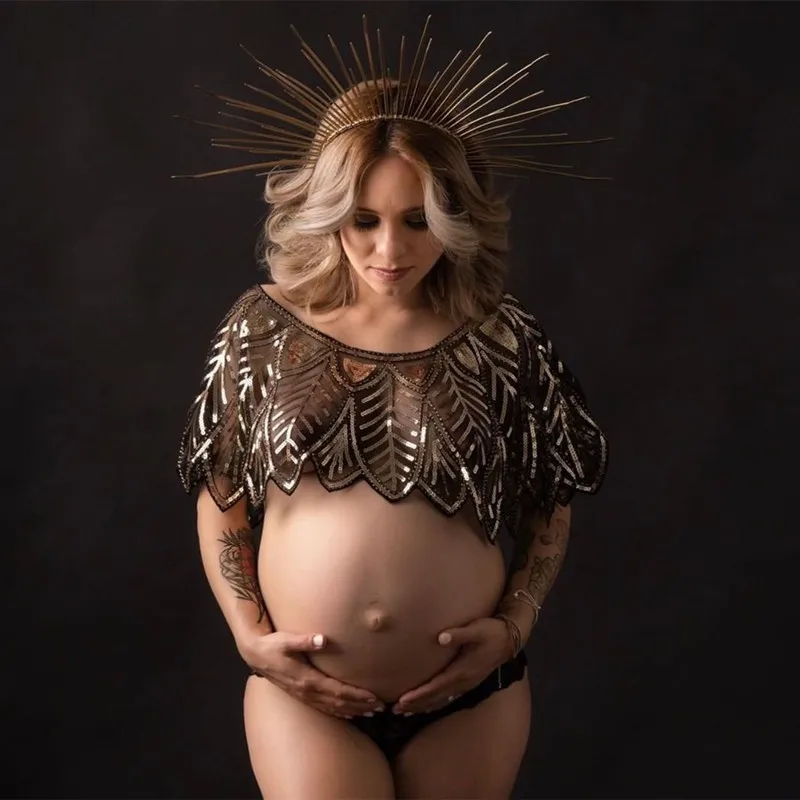 Блестящий реквизит для фотосъемки беременных топы с блестками короткие майки
