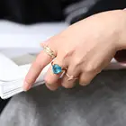 Кольцо Dvacaman женское нестандартной геометрической формы, с молнией, винтажное, золотистого цвета, 2020