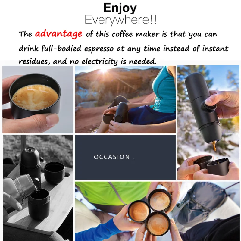 Outdoor Portable Coffee Cup Mini Pot Hand Press Machine for Home Travel Espresso Kitchen Gadgets | Дом и сад