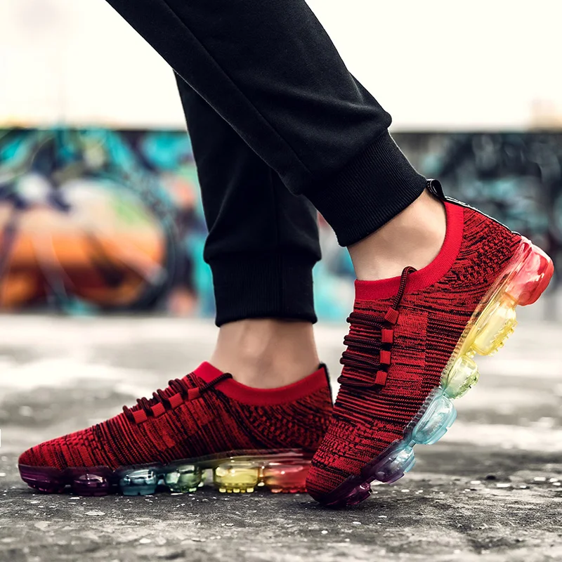 

Zapatos Informales De Hombre Sneakers Casual Shoes Men's 2020 Solid White Fashion Knitting Men Leisure Black 39 S Summer