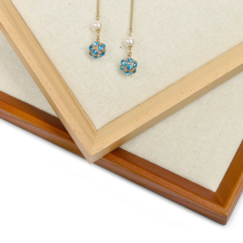 

Oirlv Solid Wood Vertical Mesh Earring Storage Board Storage Earring Display Rack Jewelry Tray Props