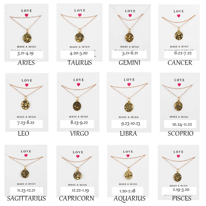 Ожерелье с 12 знаками Зодиака ожерелья созвездиями модные изображением девы