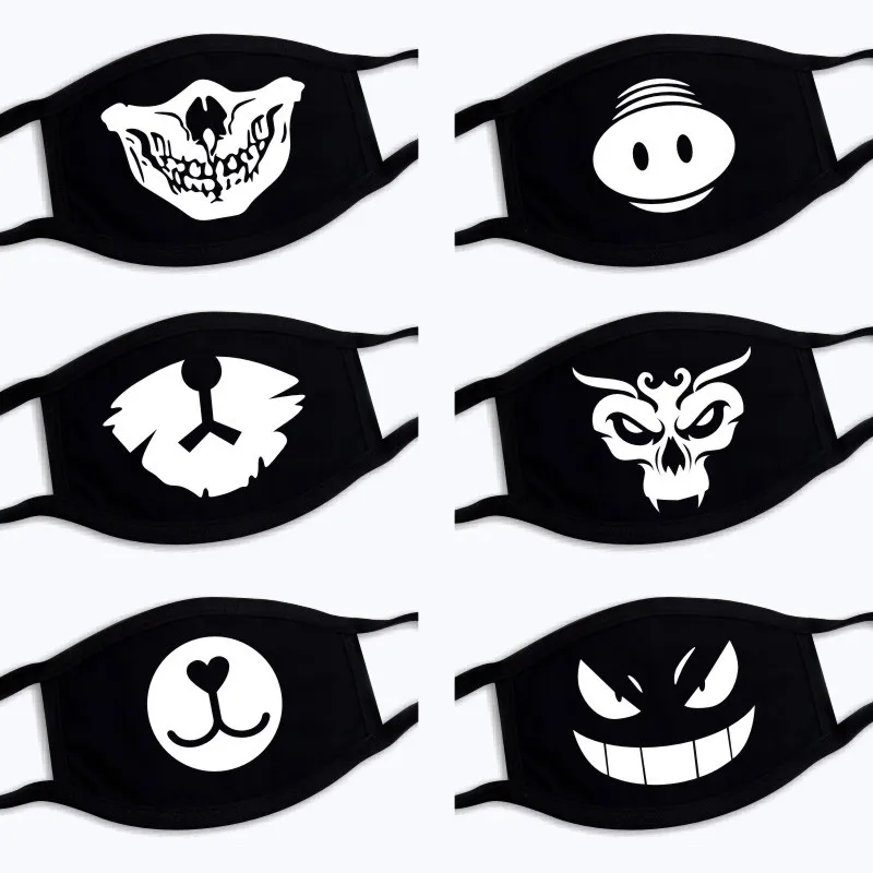 

10pcs Fashion Unisex Mouth Face Animal tooth Bear pattern Mask Fabric Masks Unique Cute Mask