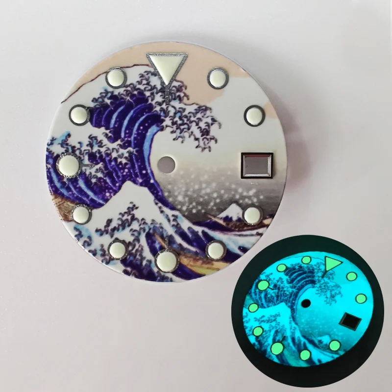 

Watch dial 28.5mm 29mm 33mm C3 green light BGW9 luminous dial watch parts NH35 automatic movement repair parts tuna dial