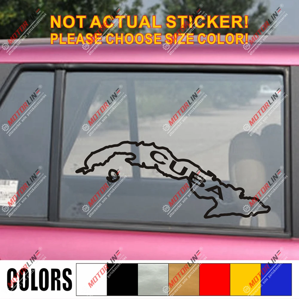 Карта Куба наклейка автомобиль винил выбрать размер цвет no bkgrd|Наклейки на