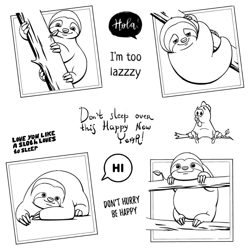 

AZSG Cute Sloth Clear Stamps For DIY Scrapbooking Decorative Card Making Crafts Fun Decoration Supplies