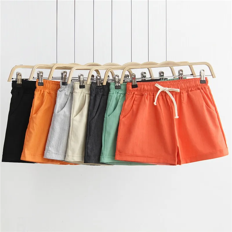 

Women's Short Fashion Wild Candy Color Sweatpants Casual Loose Cotton & Linen Straight Shorts