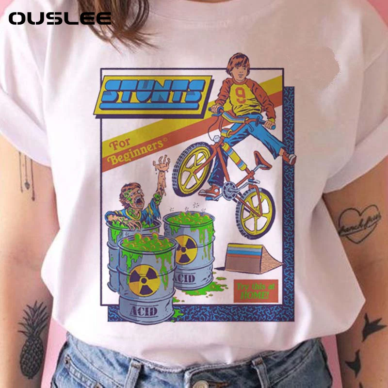 OUSLEE Death Demon Harajuku T Shirt Women Summer Satanist T-shirt Female Casual Evils Fairy Series Top Tees Streetwear Tee Shirt