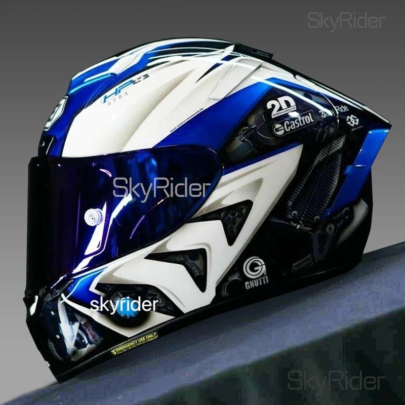 Full Face Motorcycle helmet  X14 Blue-HP4  helmet Motocross Racing Motobike Riding Helmet Casco De Motocicleta