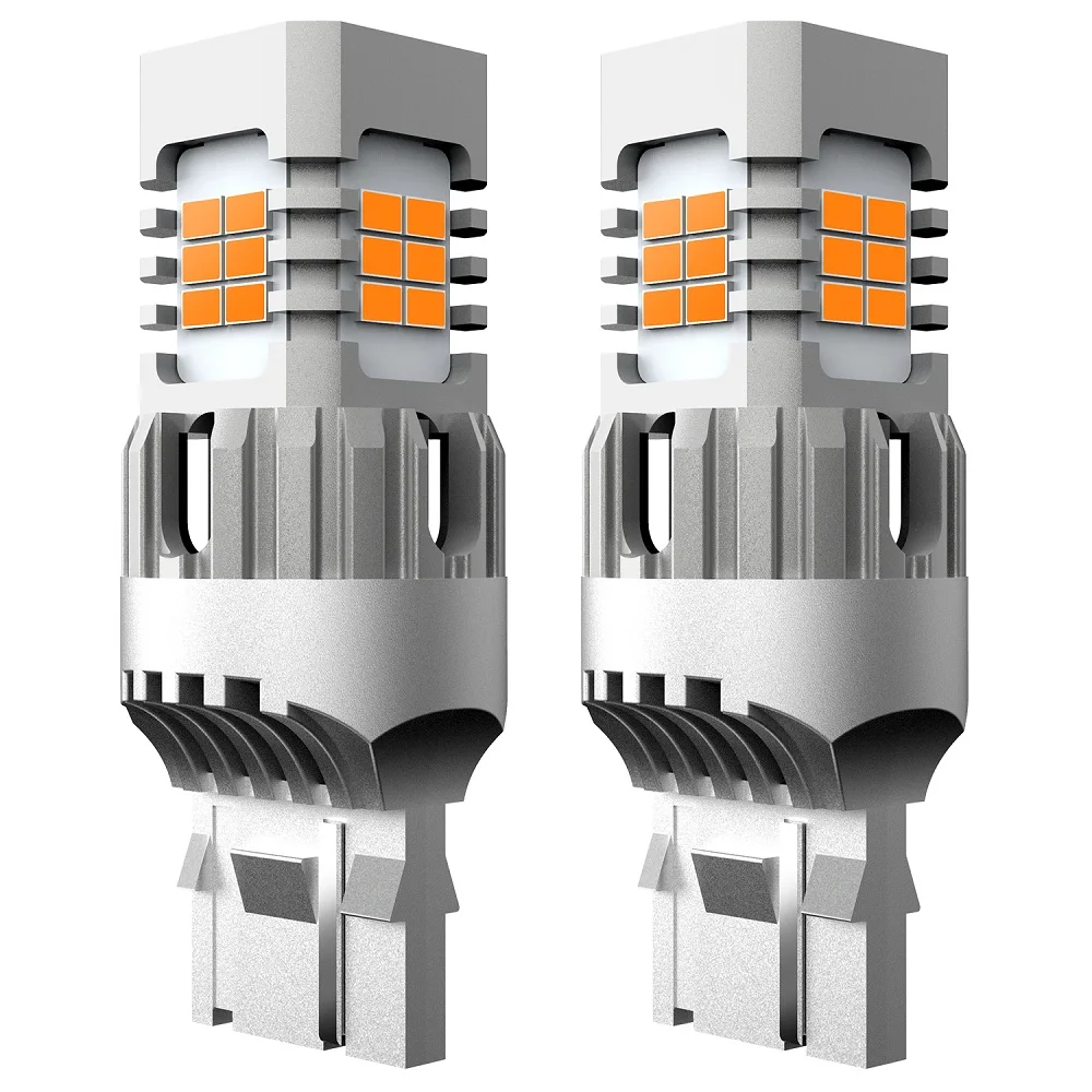 

AUXITO 2X 7440 LED T20 W21W WY21W 1156 BA15S 3157 P27/7W Светодиодные лампы Canbus без ошибок Янтарно-желтый указатель поворота Без Hyper Flash