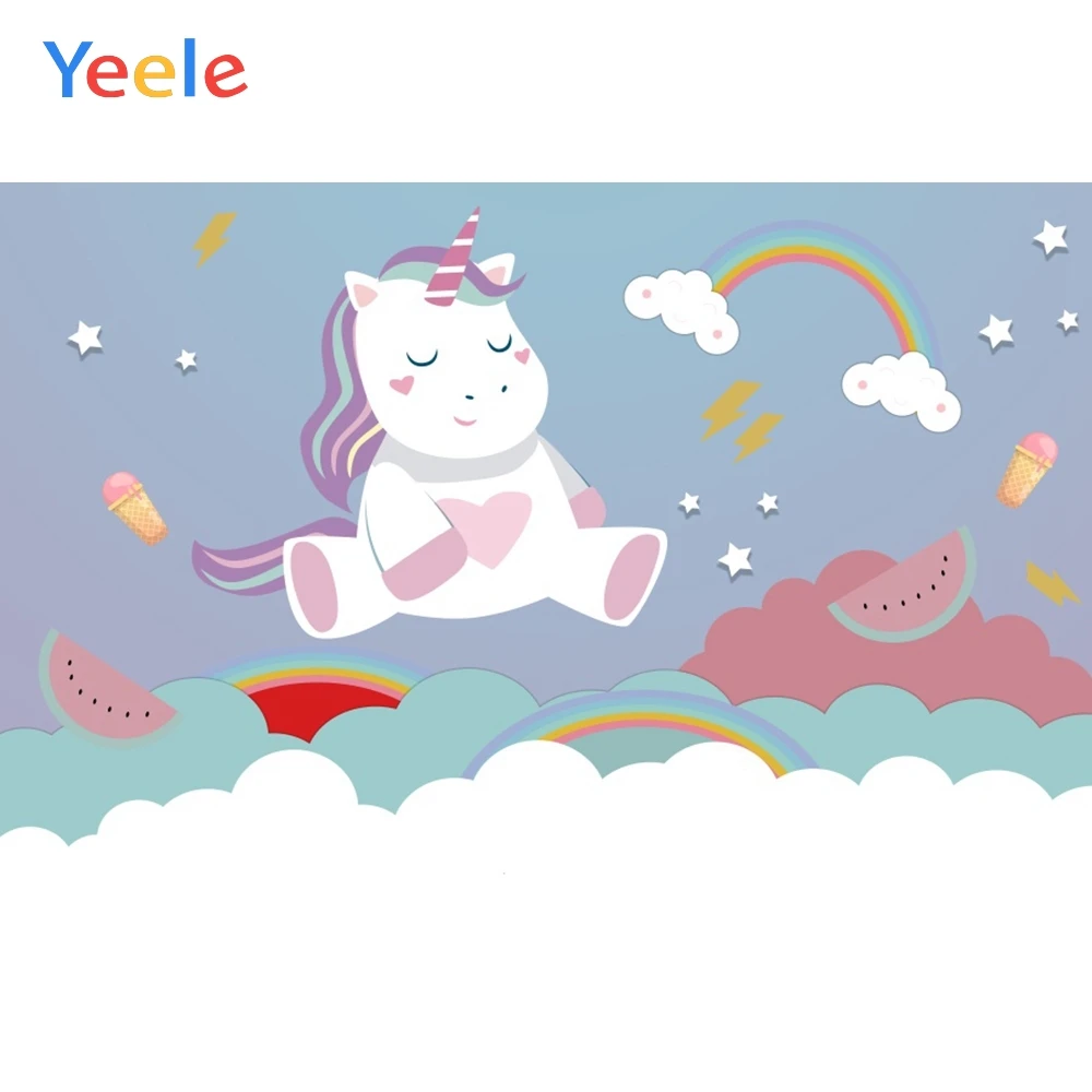 Yeele Единорог Baby Shower вечерние радужные Новорожденные Ins фотофоны