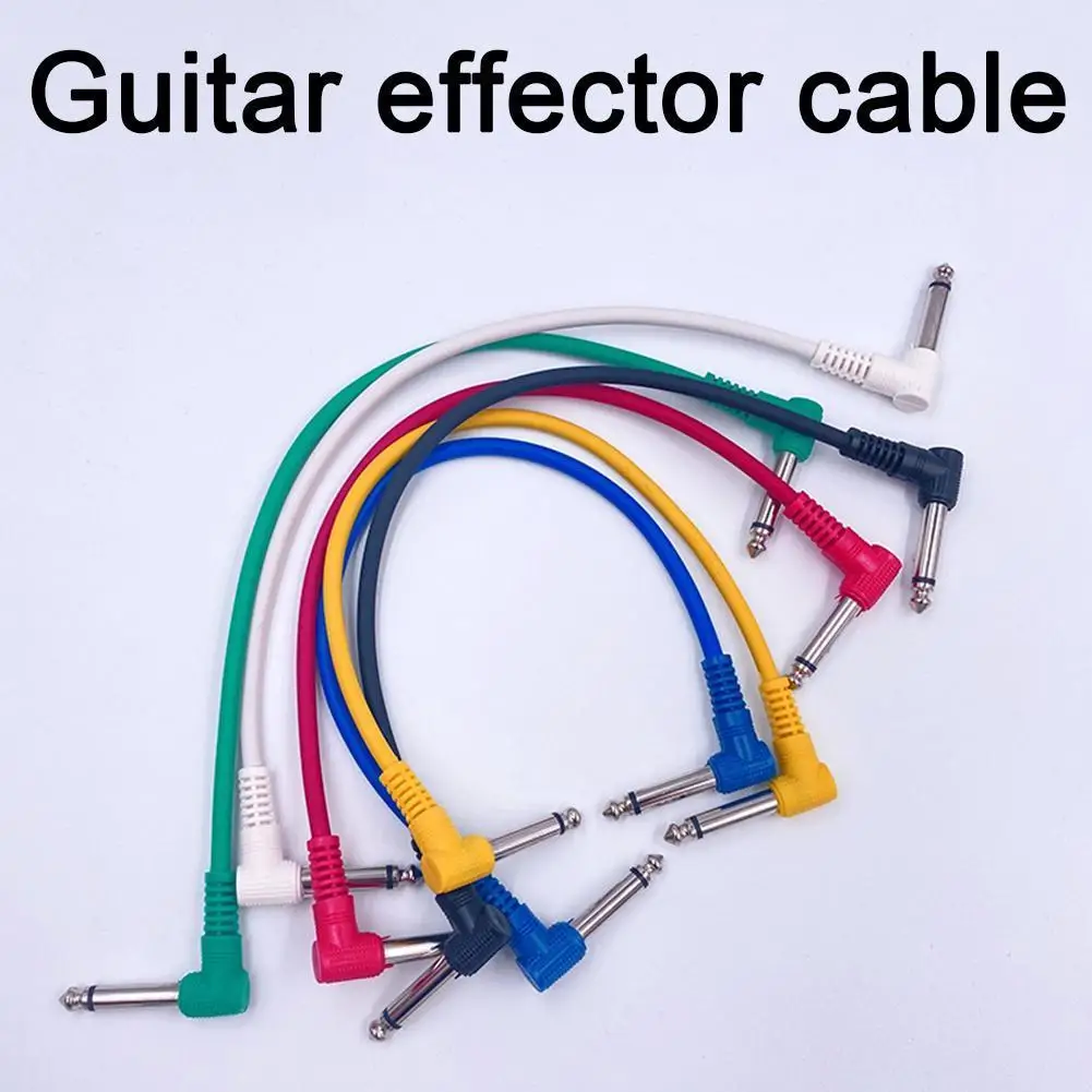 

6pcs/Set Multi Color Plastic Guitar Patch Cables 6.35 Angled Plug Audio Cables For Effect Pedals