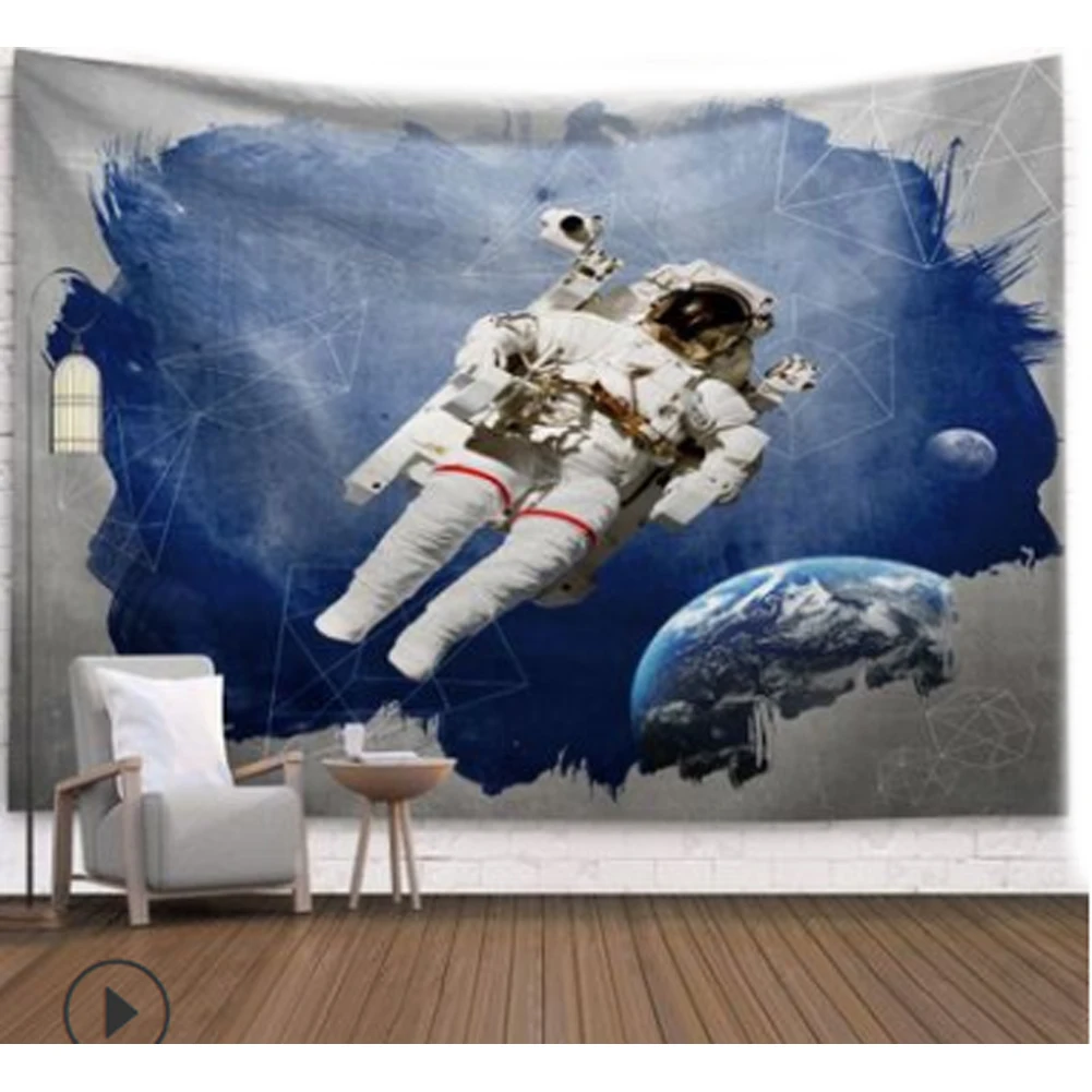Настенная ткань с планетами астронавтами гобелены галактика Психоделическое