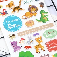 1 sheets dinosaur animal stickers kawaii decorative stationery diy scrapbooking diary album stick label office school supplies