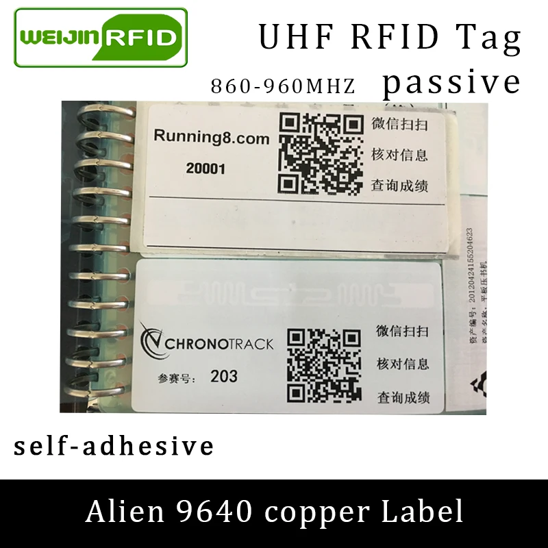 Инициализация код записи UHF RFID этикетка наклейка Alien 9640 печатная 915mhzEPCC1G2 6Csmart