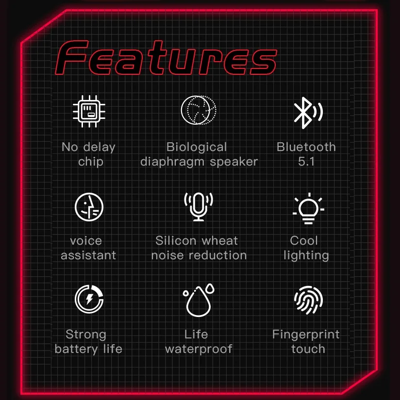 

Gaming Earbuds Low Latency TWS Game Bluetooth Earphones with Mic Bass Audio Sound Positioning Wireless Headsets for android