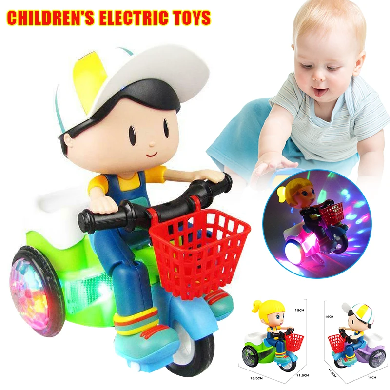 

Hot Selling Kids Rotate Stunt Dynamic Lighting Tricycle for Electric Music Toy Car Xmas LBV