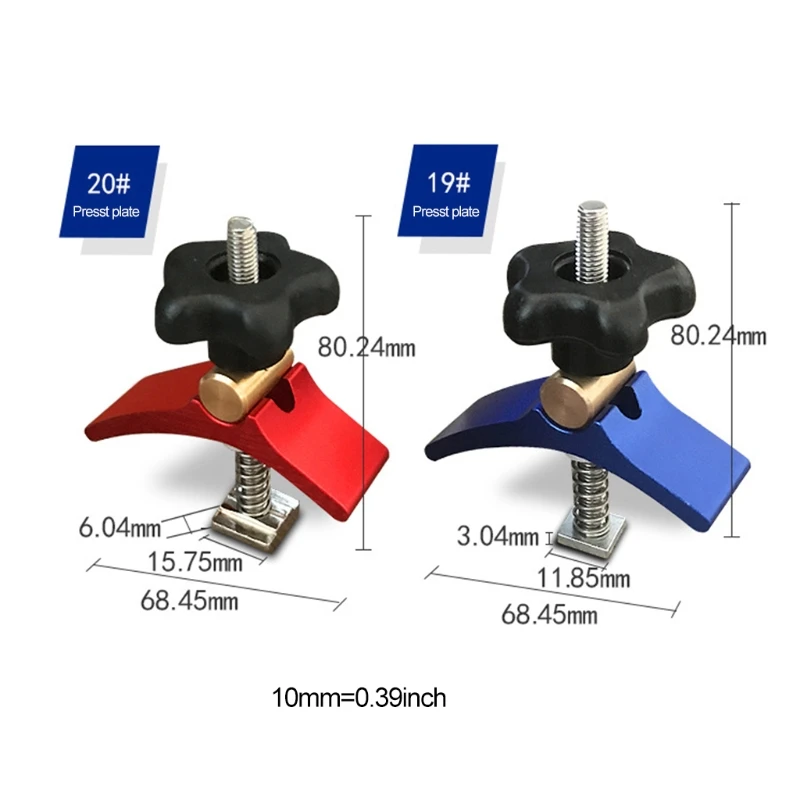 

Clamp T-nut T Rail Clamp Set Multicolor Multisize Woodworking Tools R9JC