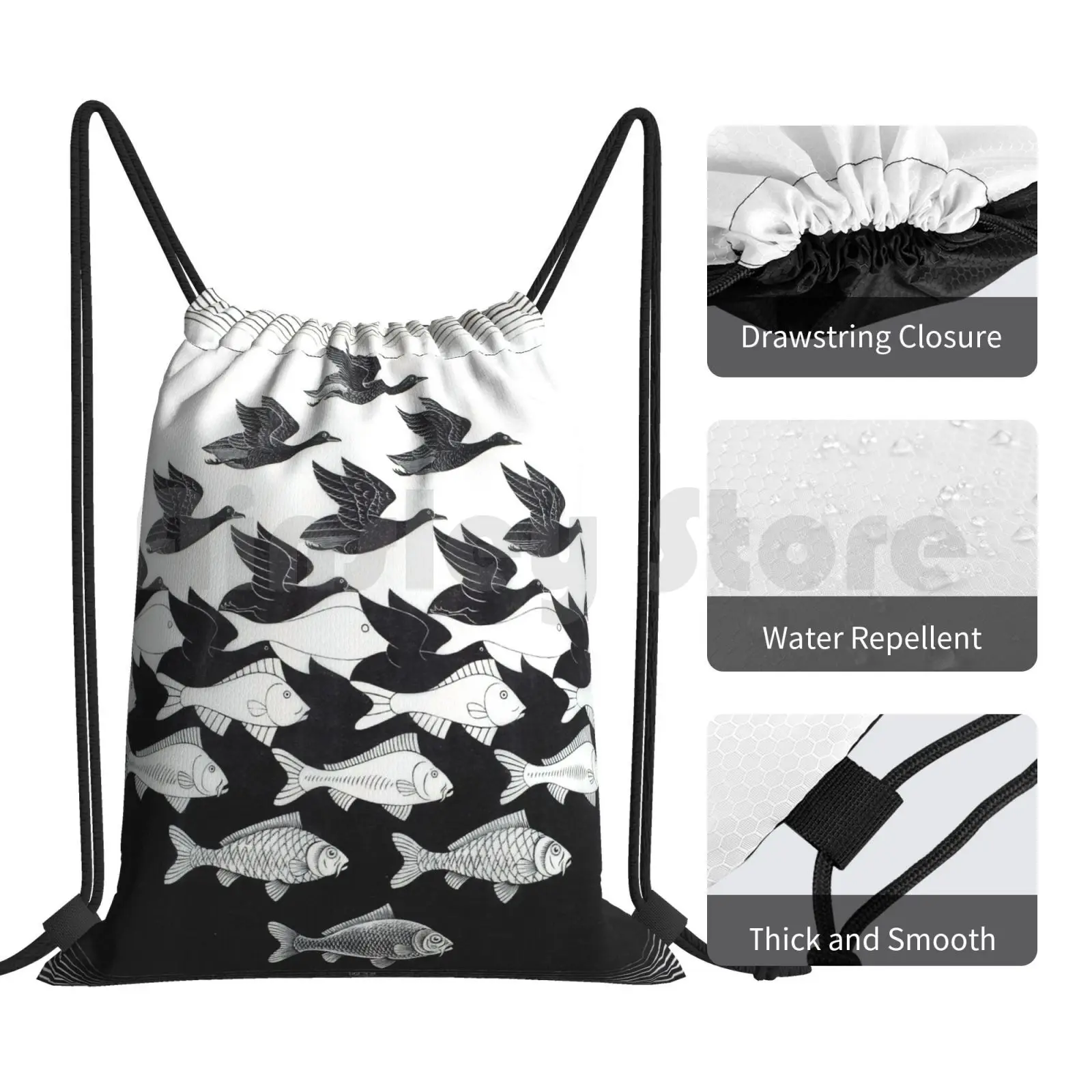 Плакаты Mc Escher Sky And Water I 1938 художественные принты для мужчин женщин детей рюкзак