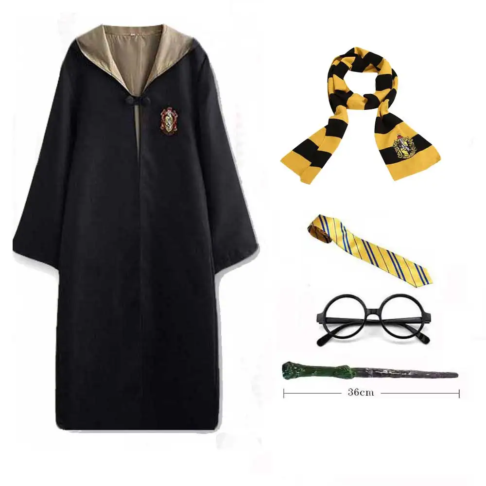 5pcs Style 4 Gryffindor Hufflepuff Slytherin Ravenclaw костюм Гермионы Грейнджер Косплей халат юбка очки Униформа костюм для Хэллоуина - Цвет: 5pcs Style 4