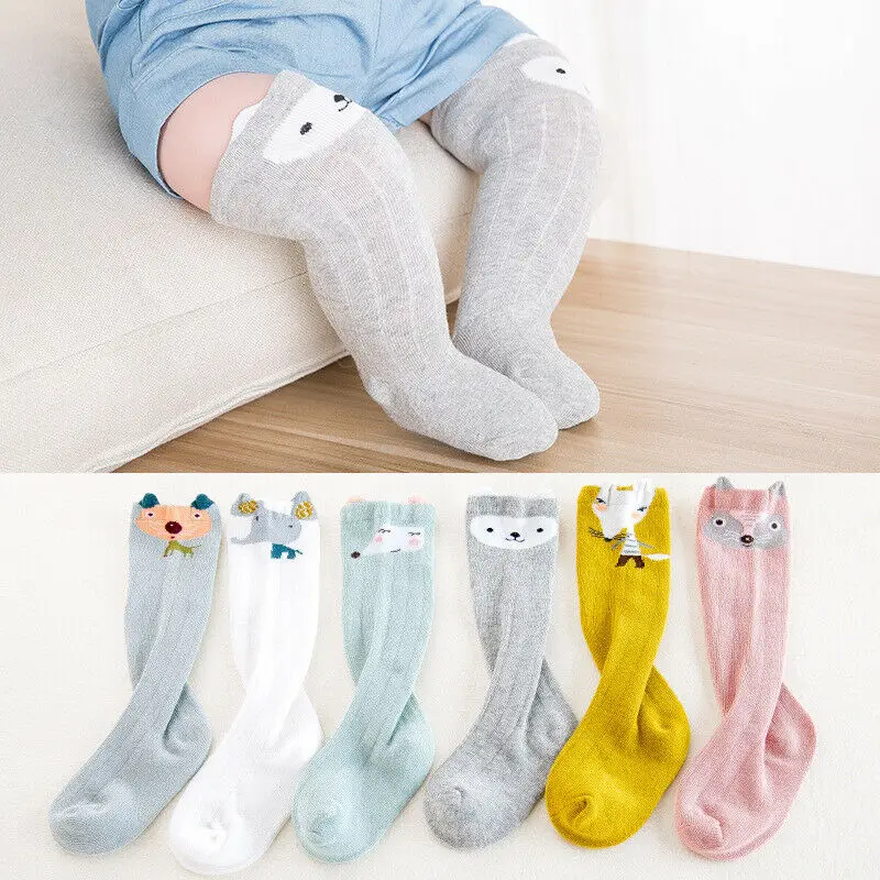 

Kids Toddler Infant Baby Girls Boys Solid Anti-Slip Knitted Long Stockings Cotton Knee Stockings