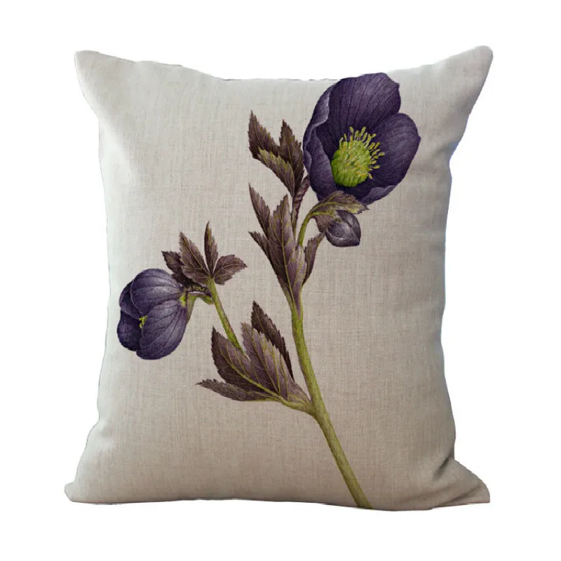 Цветочная Роза маленькая свежая подушка из хлопка и льна|Наволочки| |