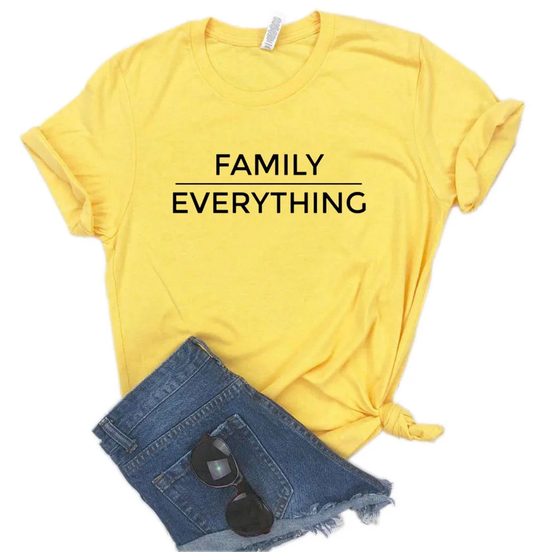 

Family Over Everything Print Women tshirt Cotton Casual Funny t shirt Gift Lady Yong Girl Top Tee R073