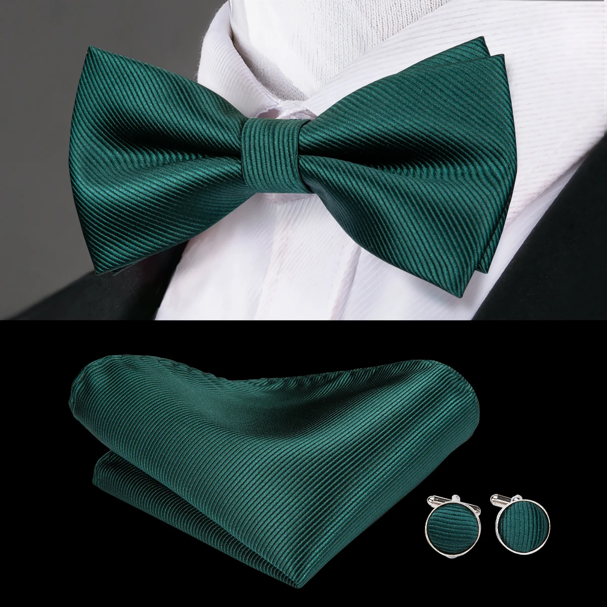 Бренд Hi Tie мужской галстук бабочка модный синий однотонный шелковый платок