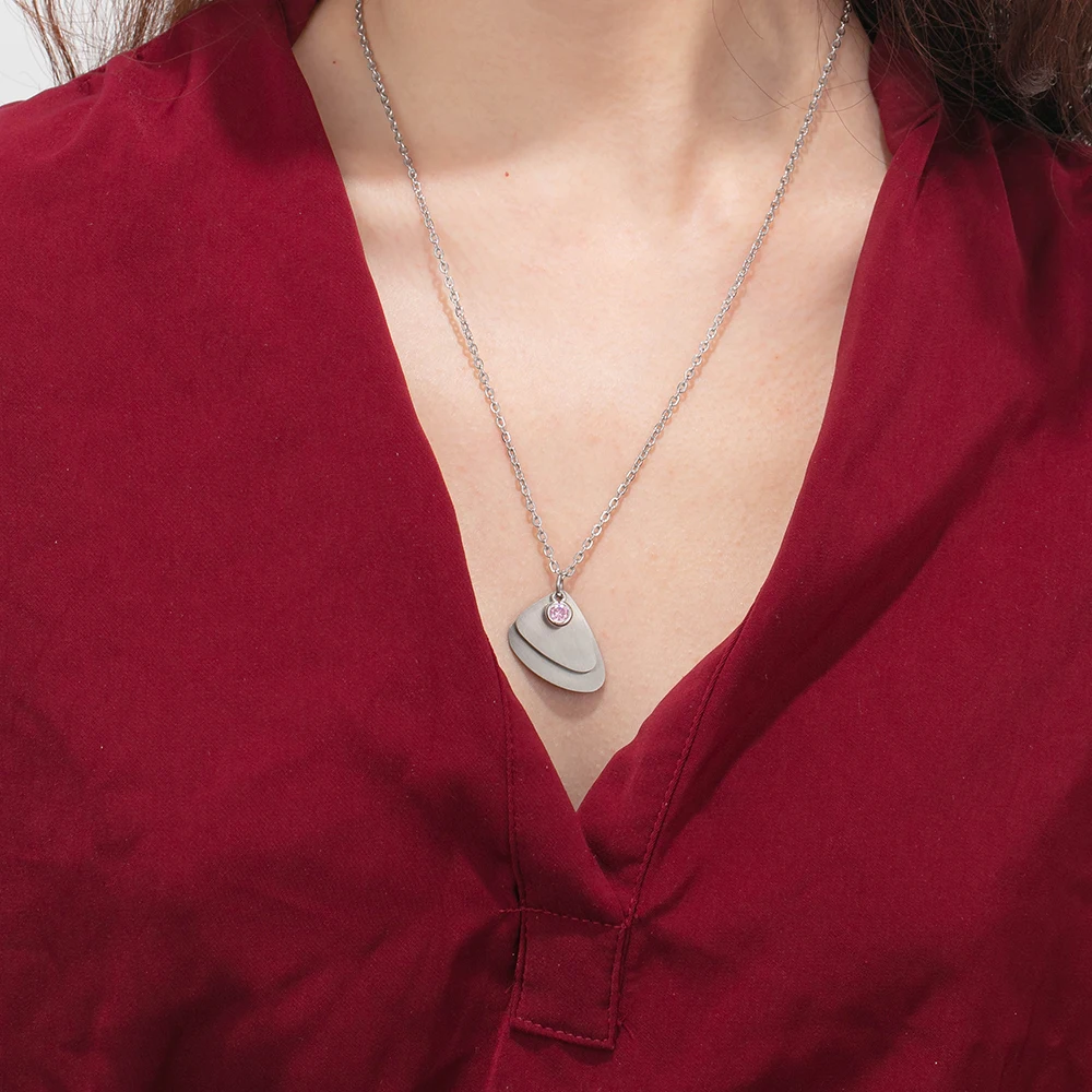 Персонализированное ожерелье с зодиакальным камнем из нержавеющей стали