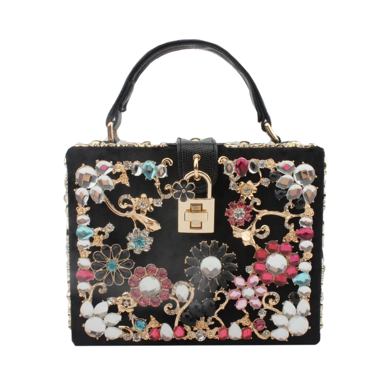 Роскошные дамские сумочки дизайнерский клатч с цветком и стразами свадебная