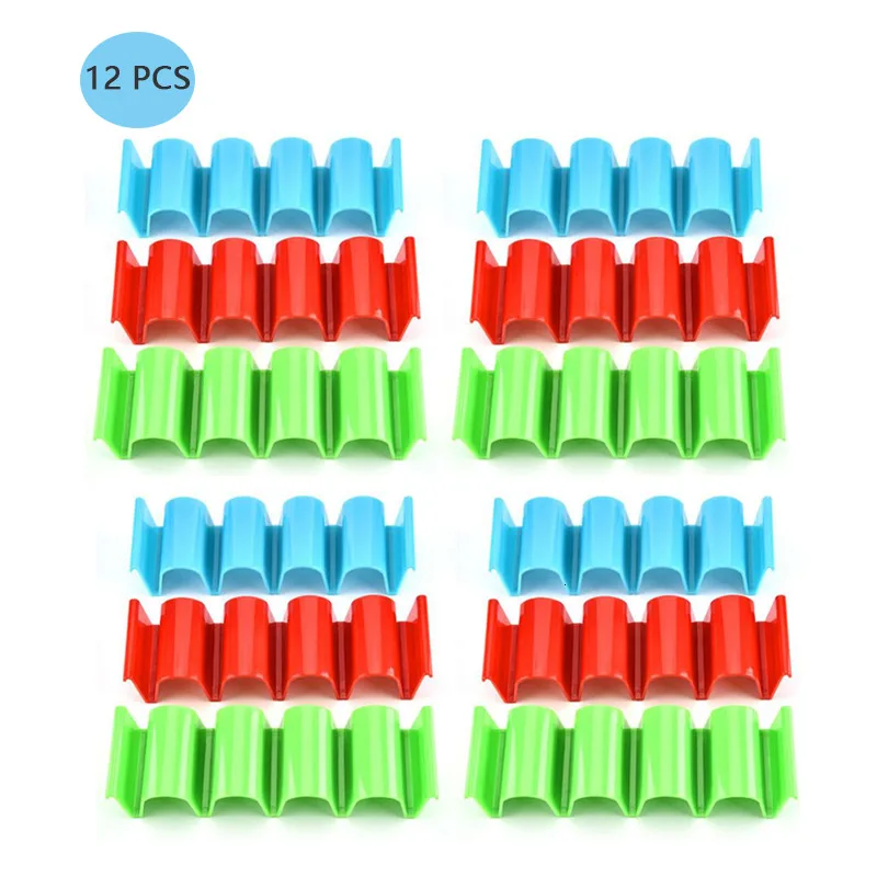 12Pcs Set 6/12Pcs BPA Free Taco подставка держатель лоток печь стойка Dishwash волна Форма держателем для Тако Дисплей стойки Кухня Еда Пособия по кулинарии стойки основа - Цвет: 12Pcs Set