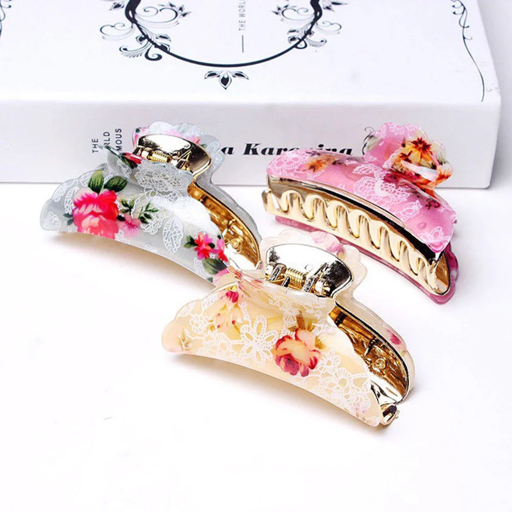Модные новые женские заколки для волос с большим цветком краба аксессуары
