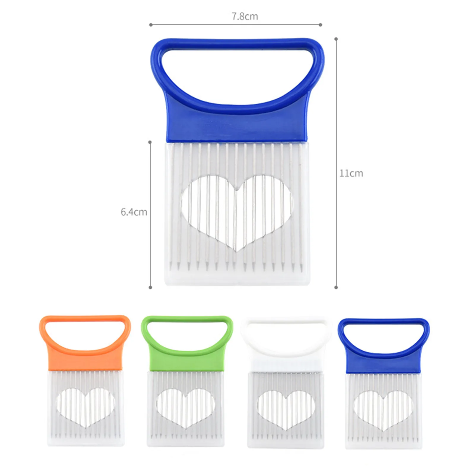 

3pcs Food Slice Assistant Holder Slicers Stainless Steel Onion Vegetable Fruit Rack Tomato Cutter Knife Slicers Meat Slicers