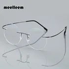 Очки для чтения мужские, женские, мужские, круглые, без оправы, с защитой от синего света, из титанового сплава, для коррекции дальнозоркости, + 1,50, + 2,00, + 2,50